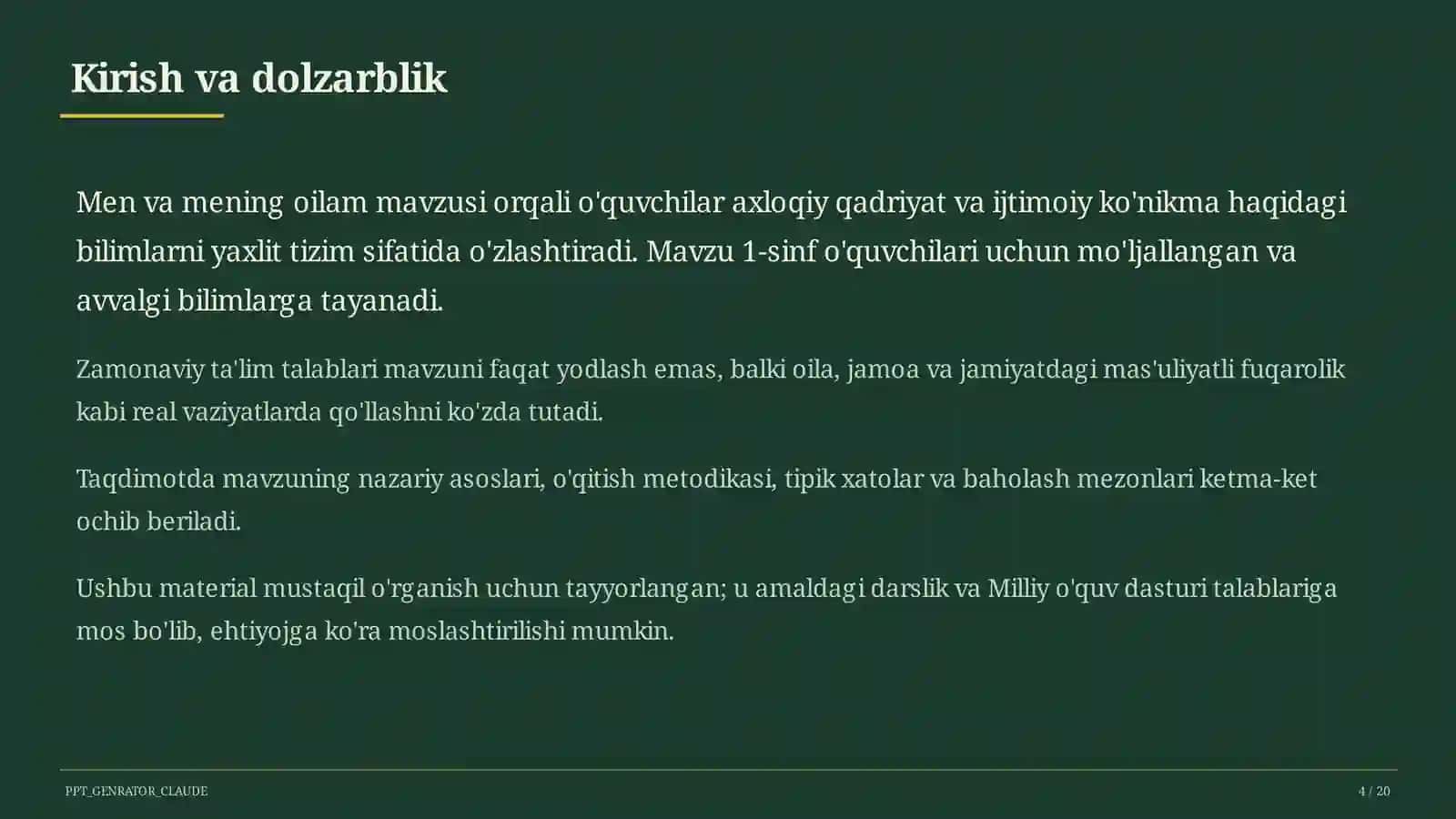 Men va mening oilam (1-sinf) 4