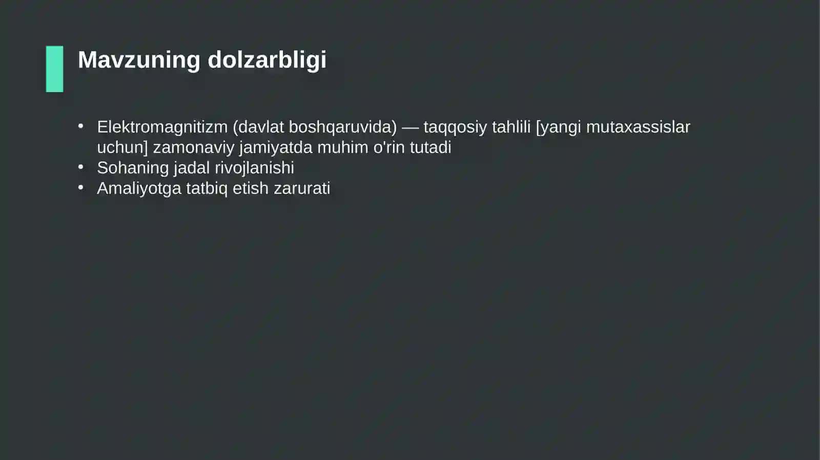 Elektromagnitizm (davlat boshqaruvida) — taqqosiy tahlili [yangi mutaxassislar uchun] 4