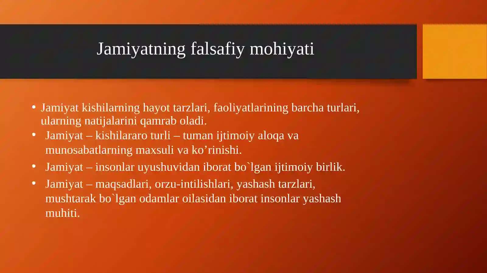 Jamiyat falsafasi 4