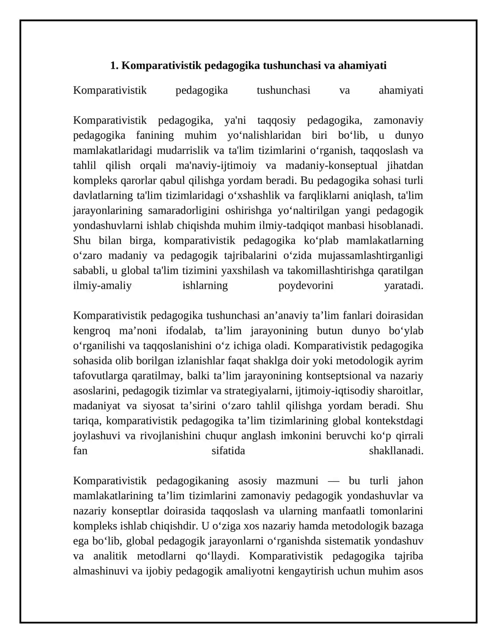 JAHON MAMLAKATLARIDA KOMPARATIVISTIK PEDAGOGIK IZLANISHLARNING ILMIY - NAZARIY MANBALARI 4