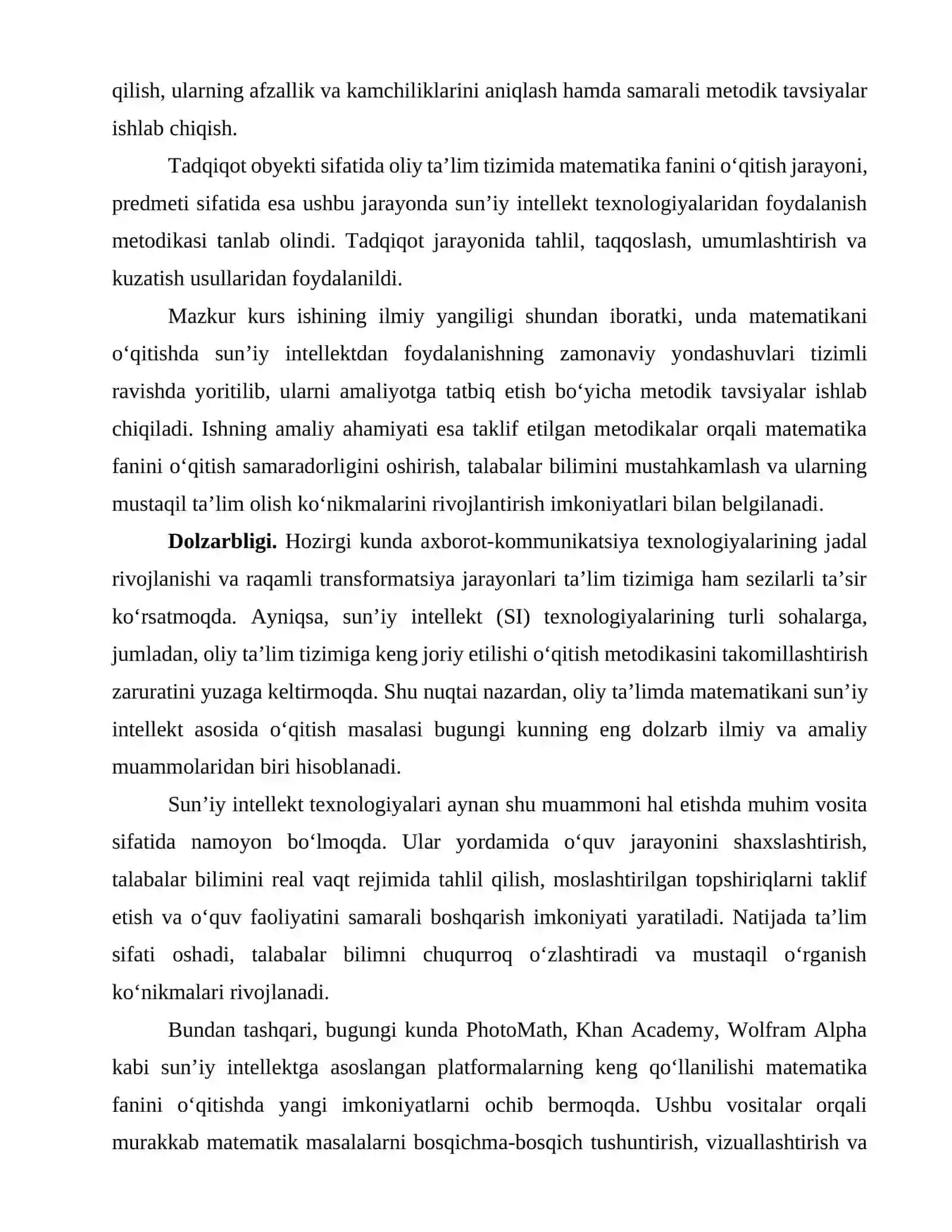 Oliy ta'limda matematikani sun’iy intellekt asosida o'qitish metodikasi 4