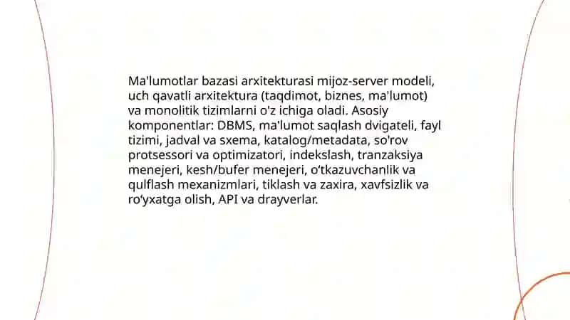 Malumotlar modeli 4