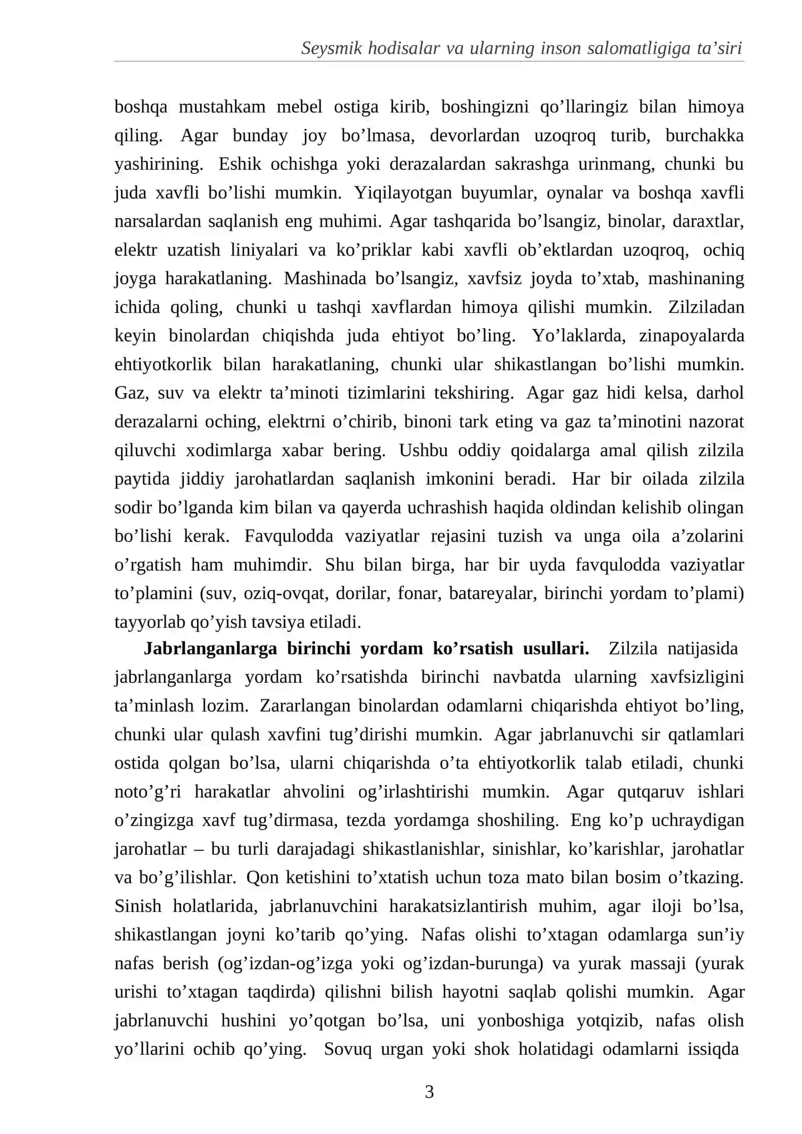 Aholini zilzila xavfidan himoya qilish bo’yicha ta’lim va tayyorgarlikning ahamiyati 4