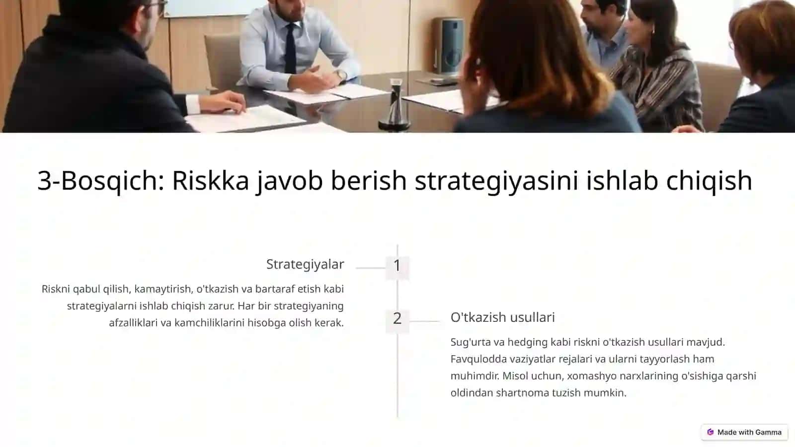 Riskni boshqarish va analiz qilish: Kirish 4
