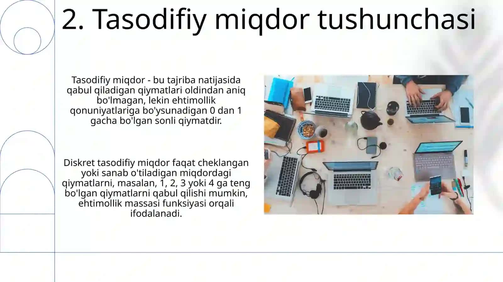 Tasodifiy miqdorlarning sonli xarktiristikalari.Matematik kutulishi 4