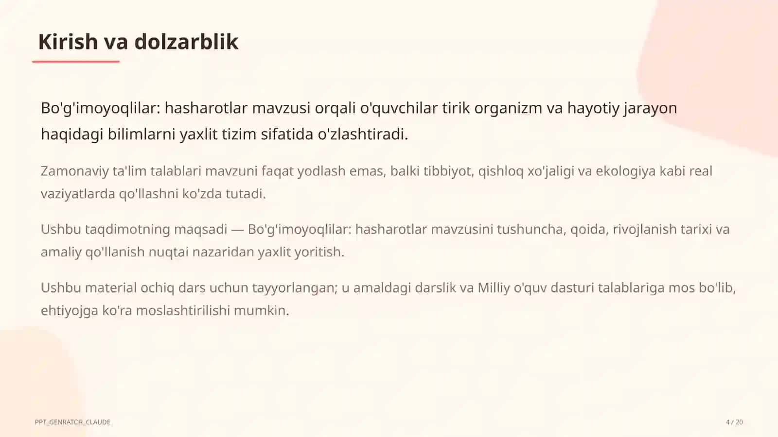 Bo'g'imoyoqlilar: Hasharotlar (7-sinf) 4