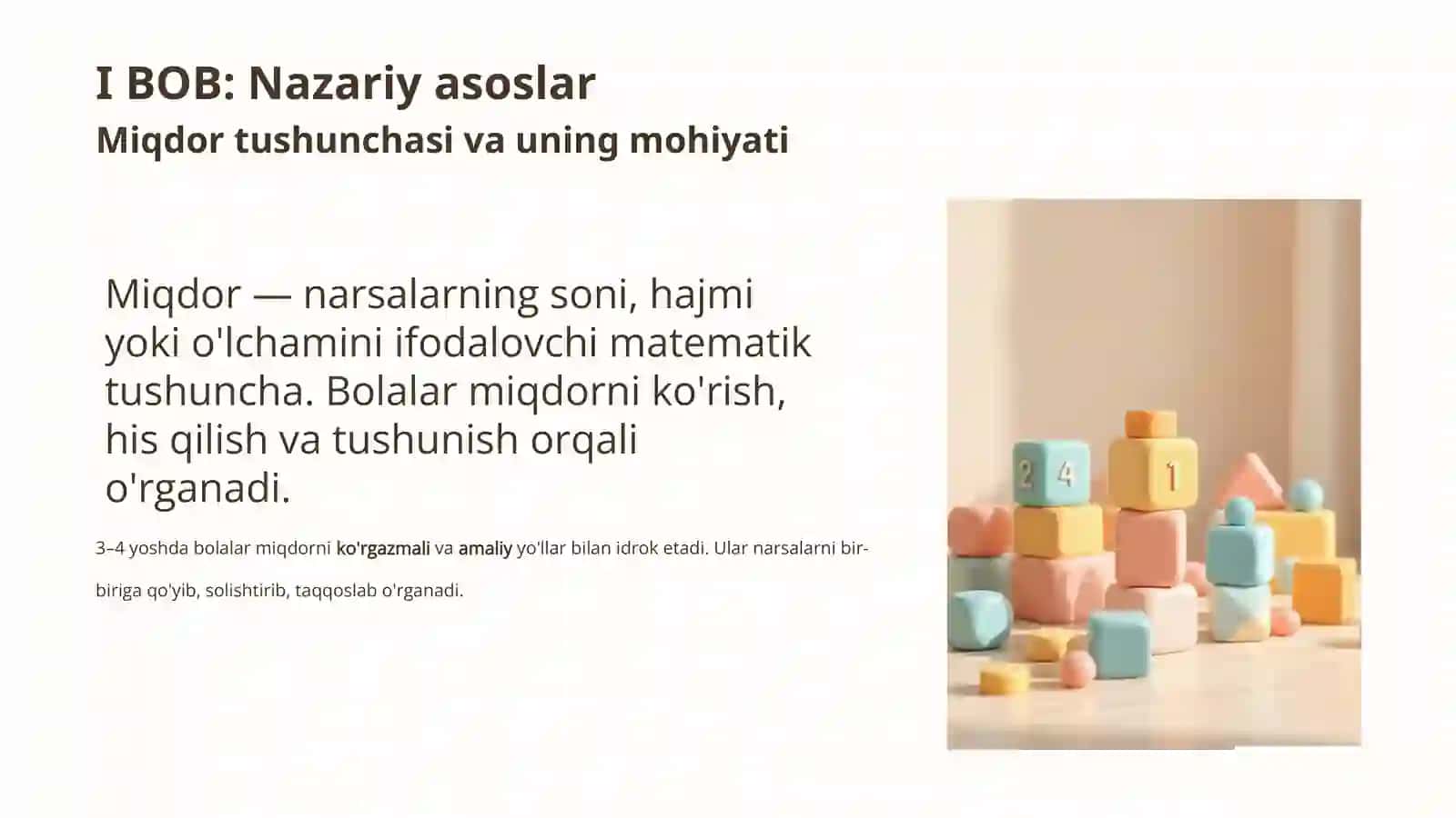3–4 yoshli bolalarda miqdoriy tasavvurlarni rivojlantirish 4