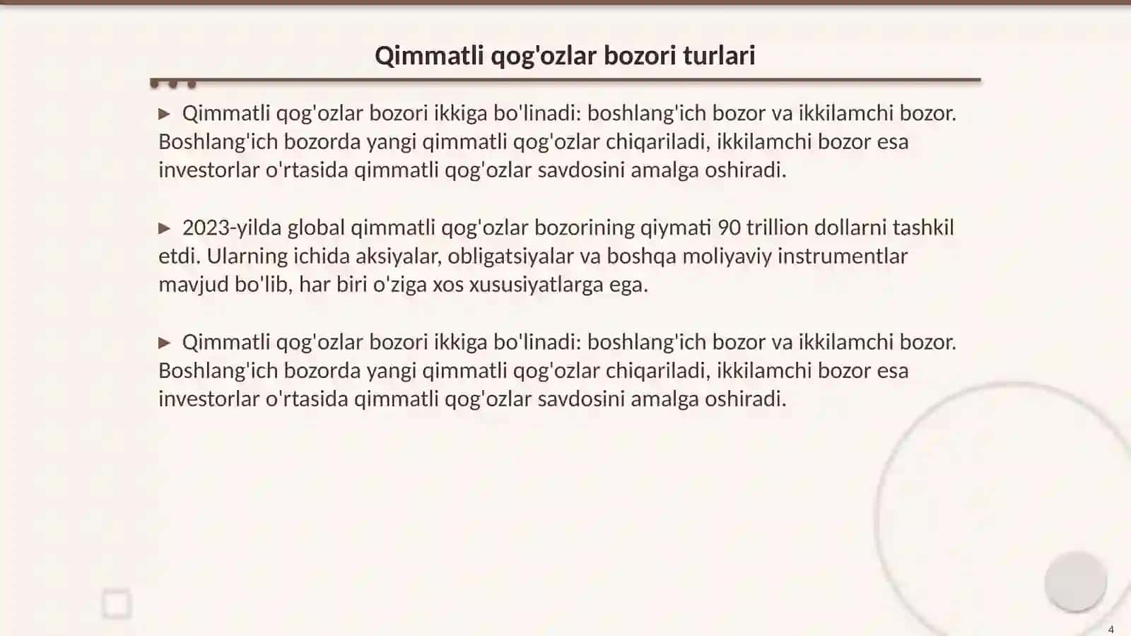 Portfelli investitsiyalar va qimmatli qoģozlar bozori 4