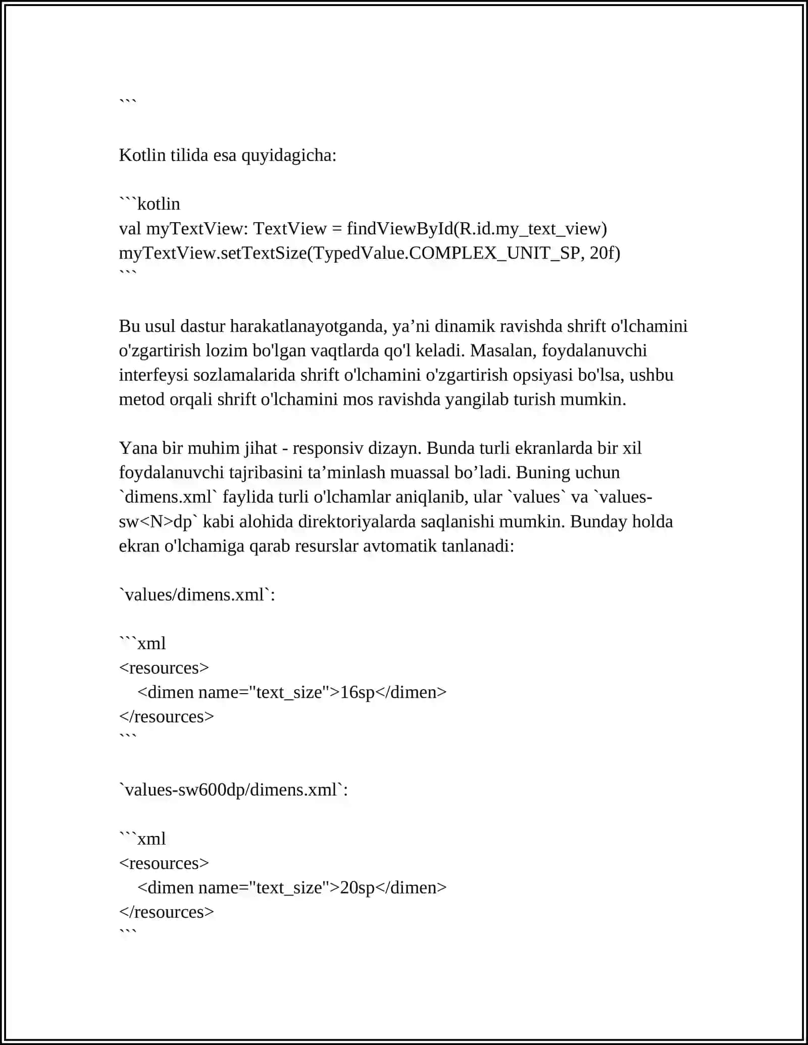 TEXTVIEWDA MATINI TAHRIRLASH 4