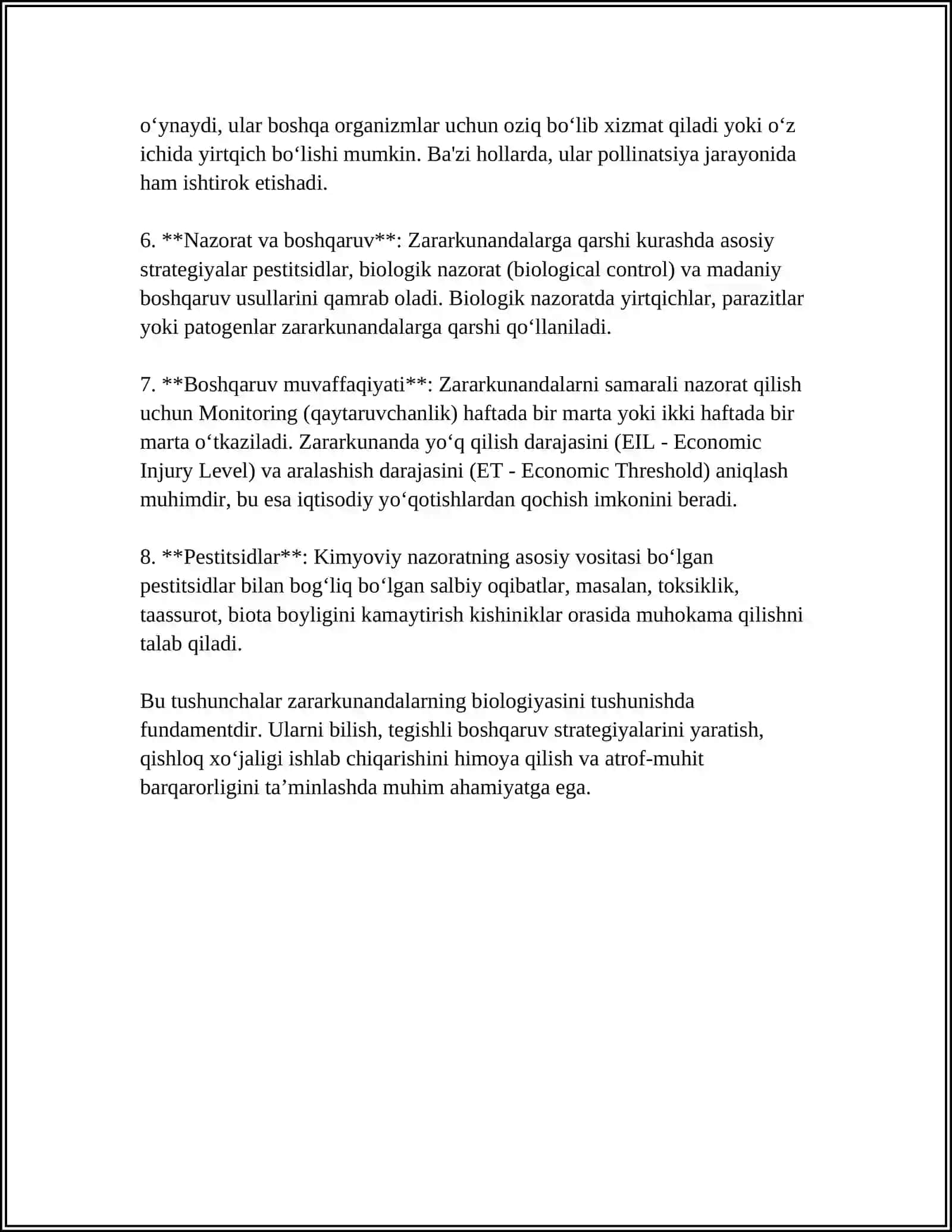 ZARARKUNANDALAR BIOLOGIYASI EKOLOGIYASI VA SISTEMATIKASI 4