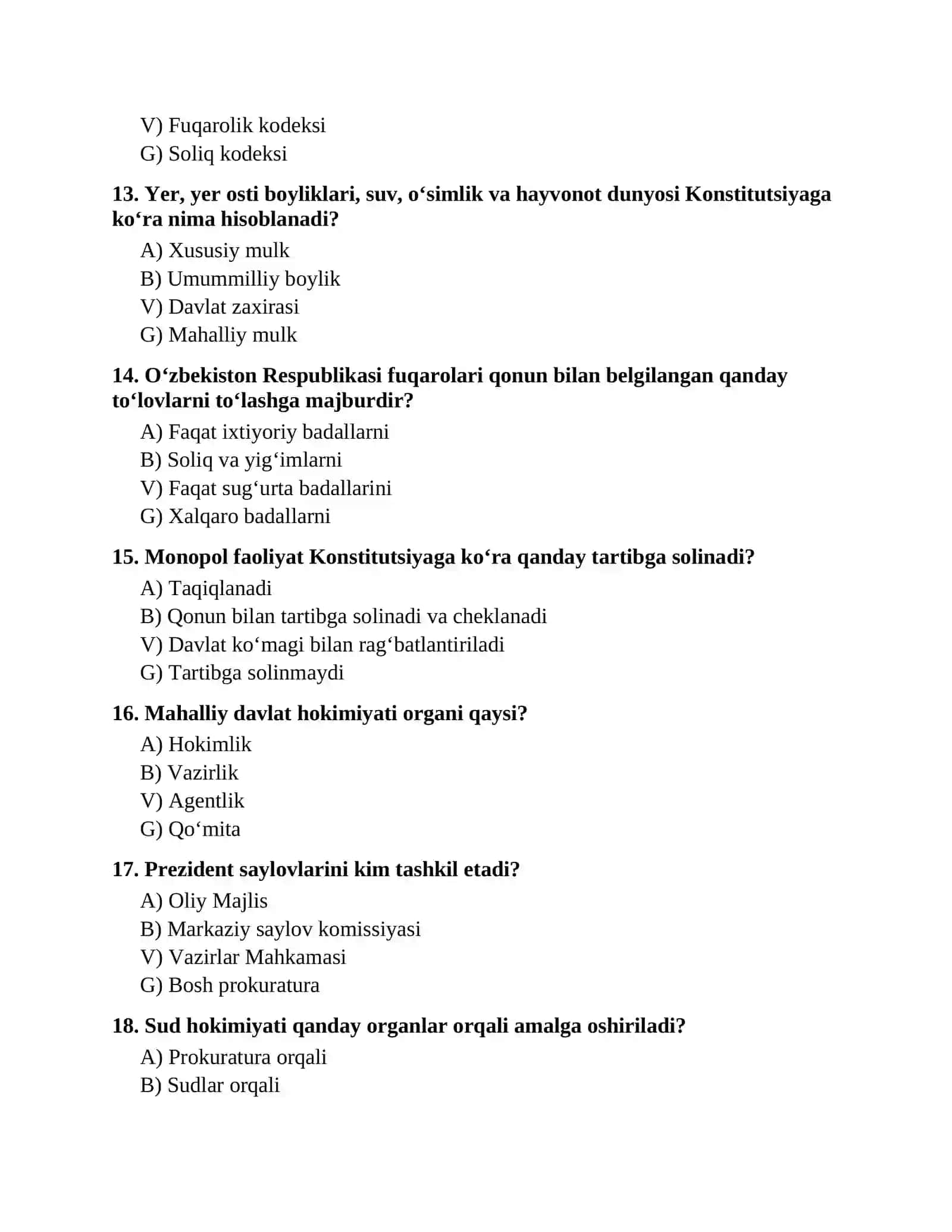 ARGOS TIZIMI BO‘YICHA TAYYORGARLIK TEST TO‘PLAMI 4