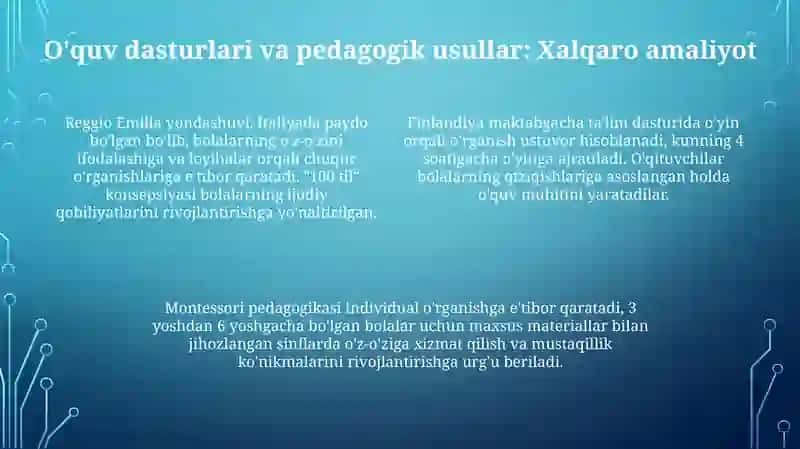 Xorijiy mamlakatlarda maktabgacha taʼlim boshqaruvining muhim jihatlari 4