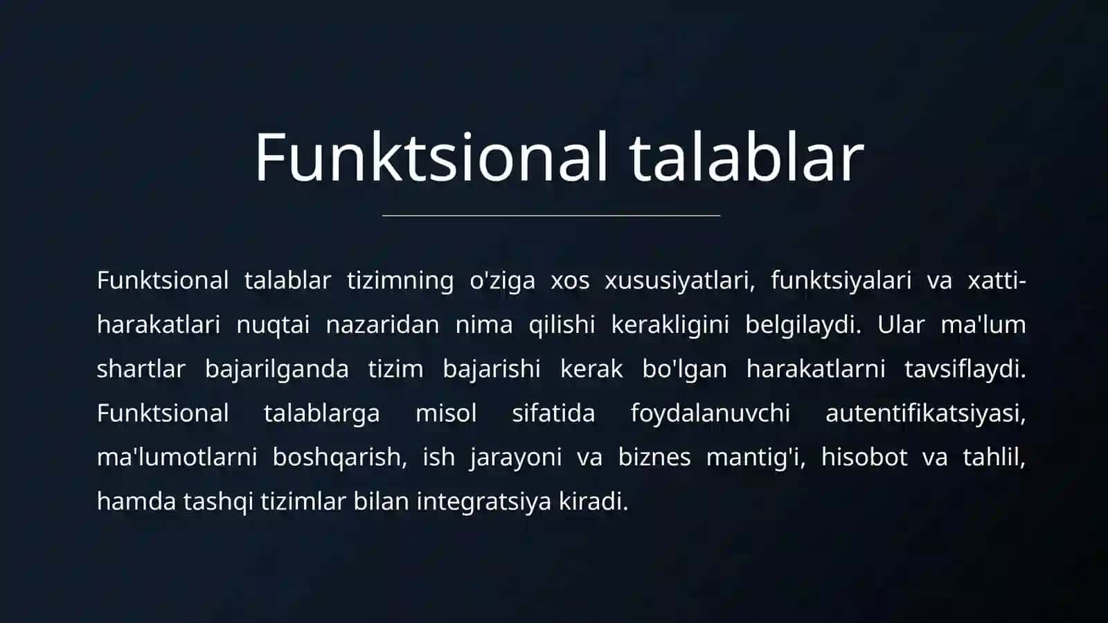 Funksional va nofunksional talablar 4