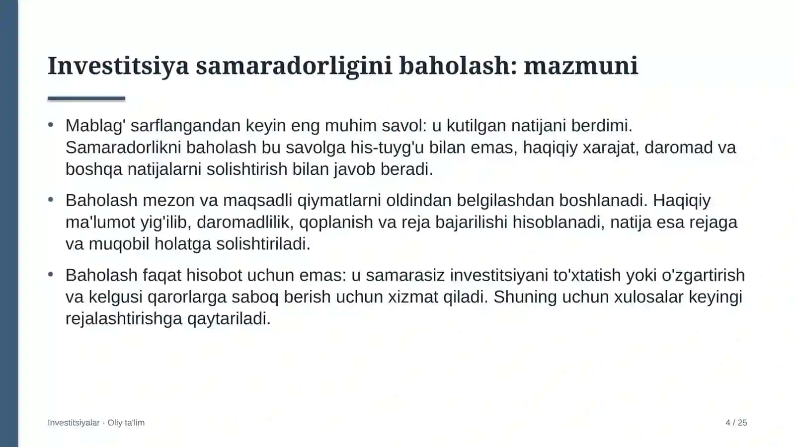 Elektr energiyasi bozorida investitsiya samaradorligini baholash 4
