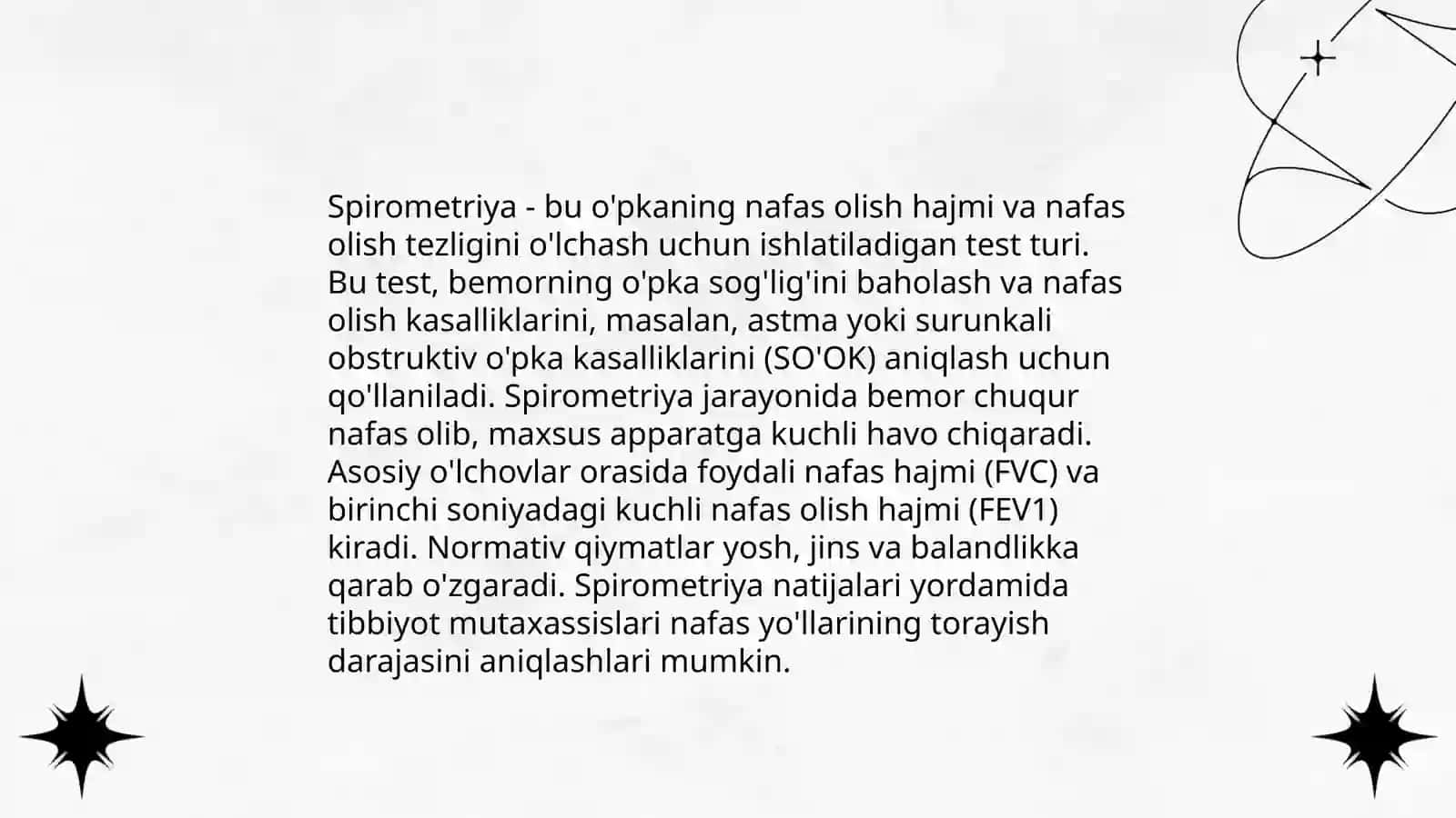 Spirometriya tekshiruvi, o'tkazish usullari 4
