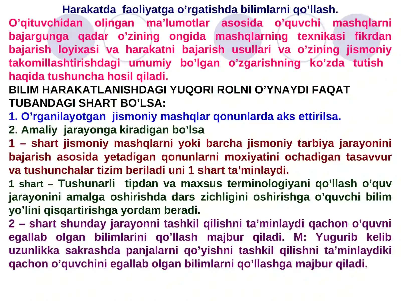 Jismоniy tarbiyada bilim, harakat ko’nikmalarini shakllantirish 4