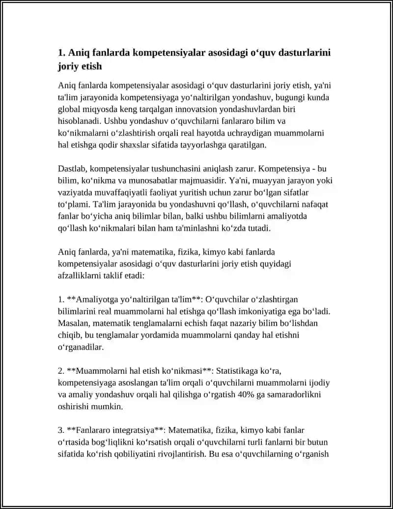 UZLUKSIZ TAʼLIMDA ANIQ FANLARNI OʻQITISH TENDENSIYALARINI OʻZLASHTIRISH 4