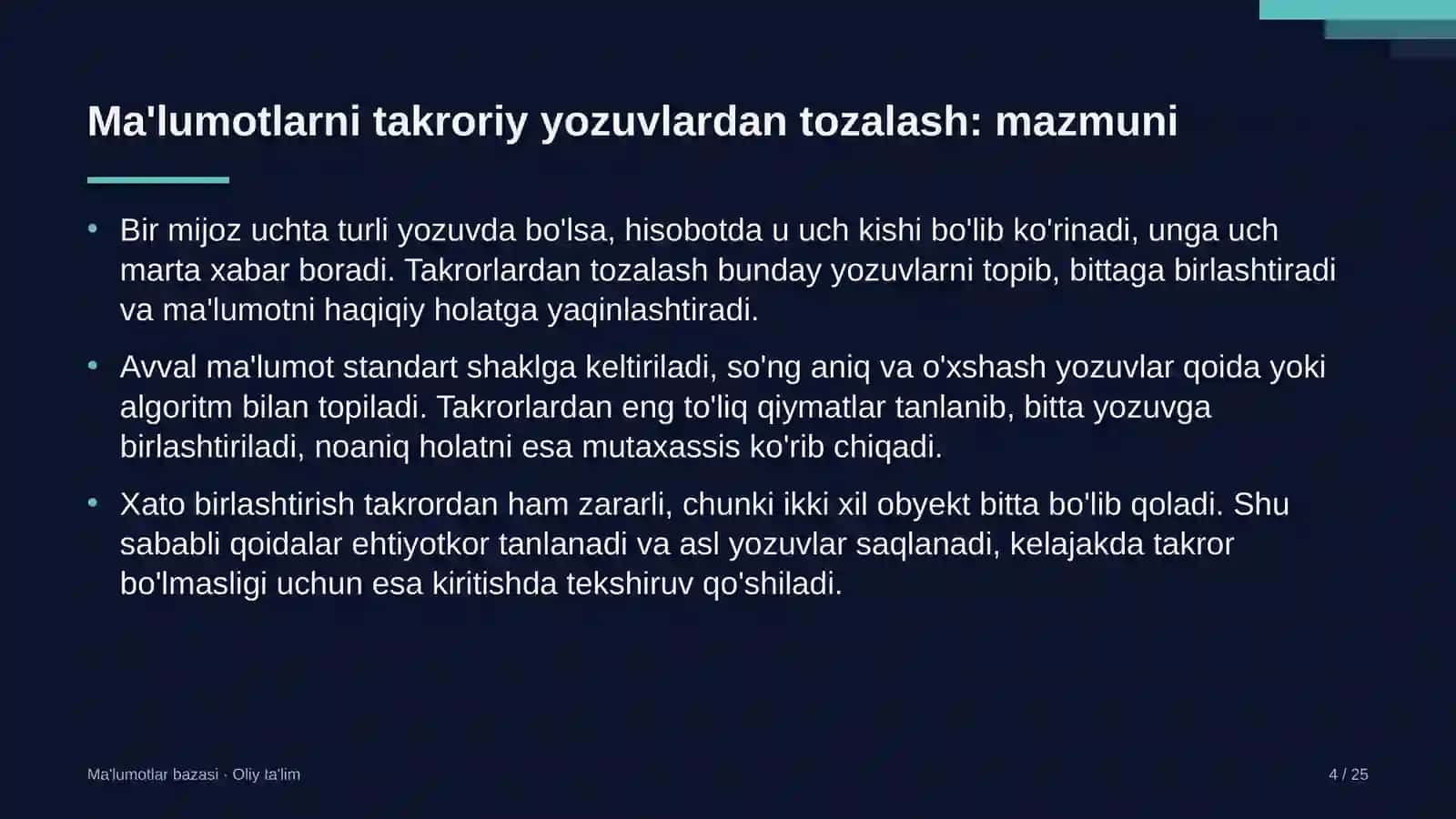 qandolatchilik fabrikalarida ma'lumotlarni takroriy yozuvlardan tozalash 9219 4