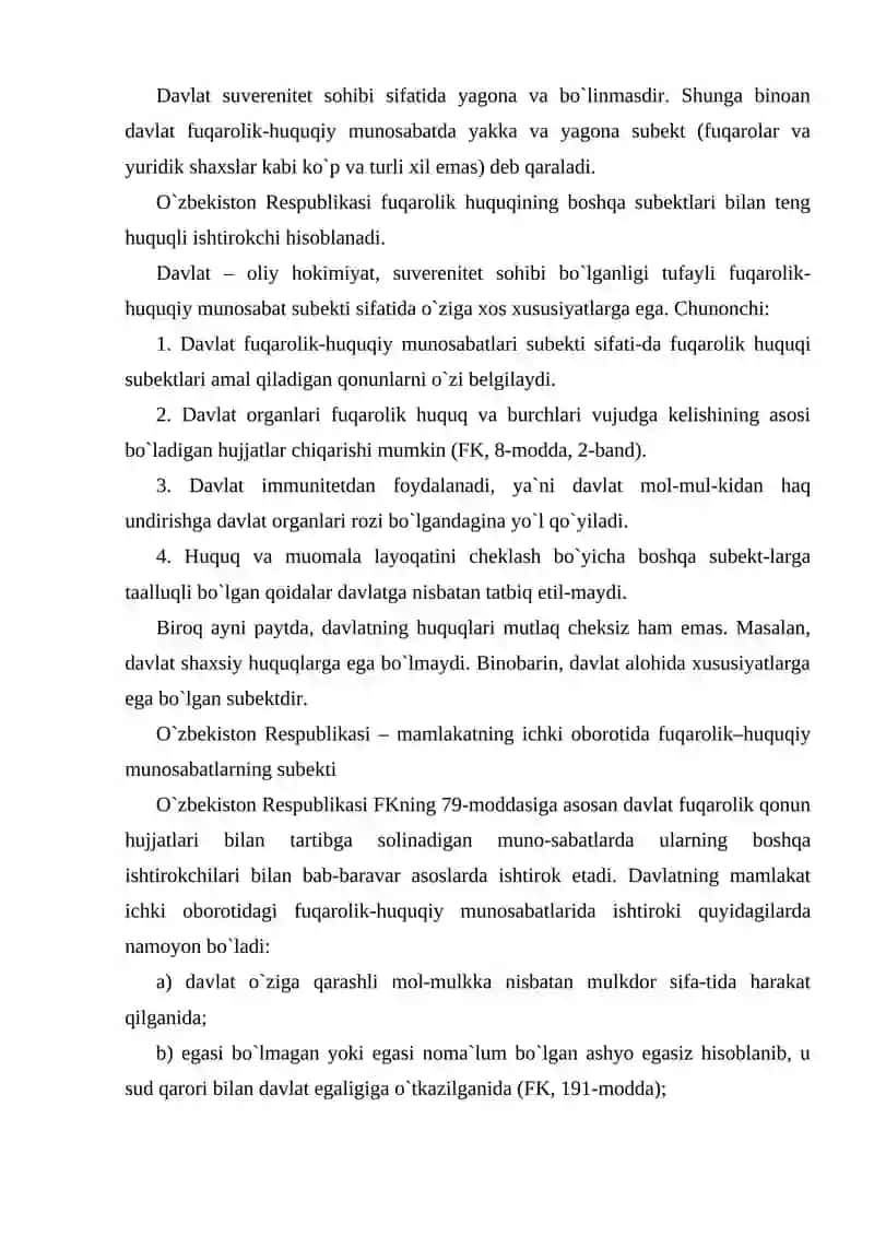 Davlat fuqarolik huquqiy munosabatlar 4