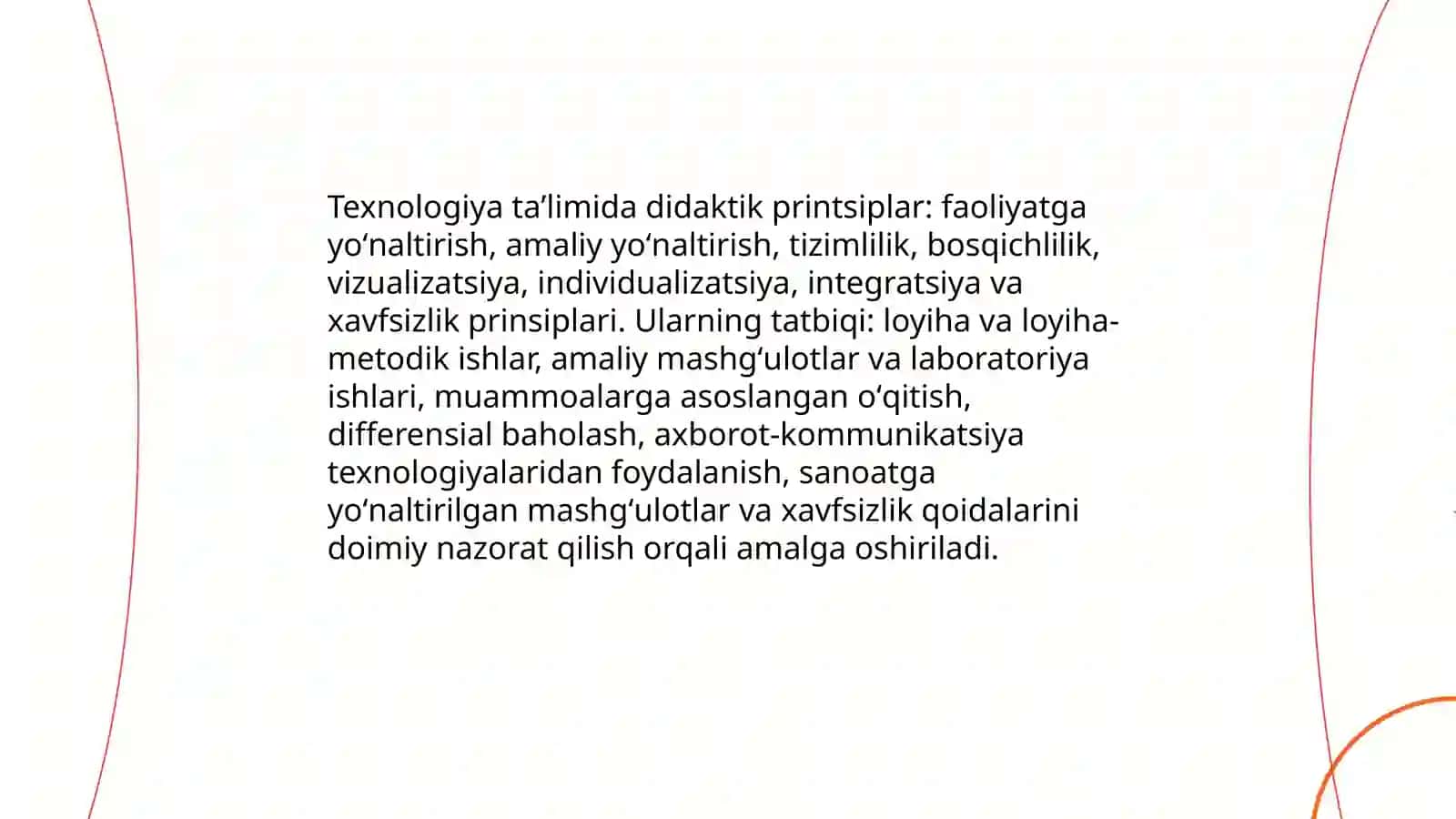 Texnologiya fanining oʻquv jarayonida tahlili va texnologiya taʼlimida didaktik tushunchalar 4