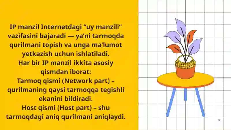 IP Manzillash va Subnetting 4