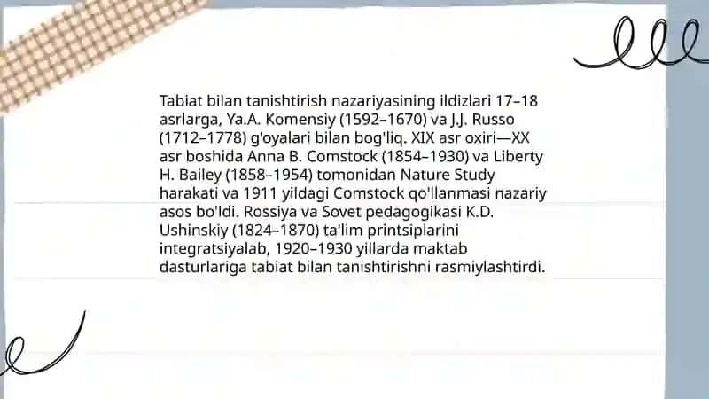 Tabiat bilan tanishtirish nazariyasi va texnologiyalari fanining asoschilari 4