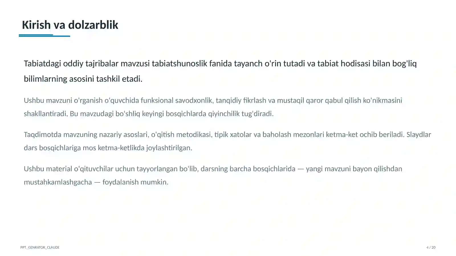 Tabiatdagi oddiy tajribalar (4-sinf) 4