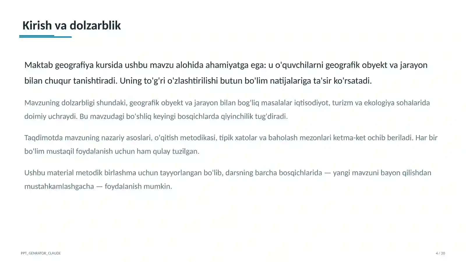 Turizm geografiyasi va O'zbekistonning turistik salohiyati (11-sinf) 4