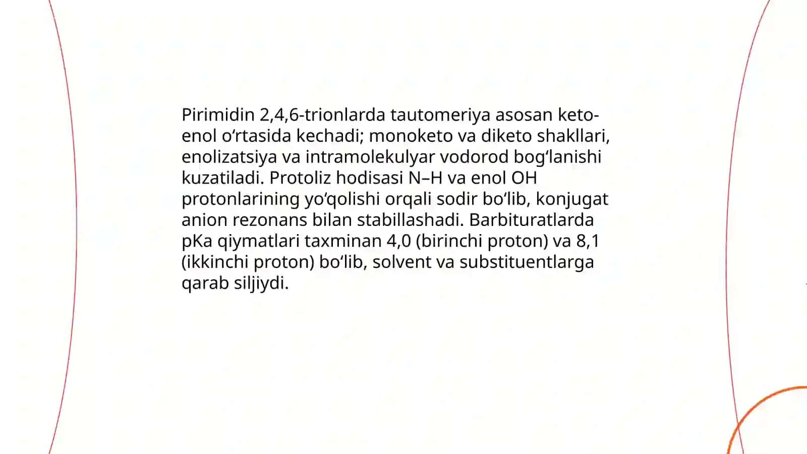 Pirimidin 2.4.6 Trion Hosilalari Kimyoviy Tuzilishi va Farmakologik Ta'siri 4