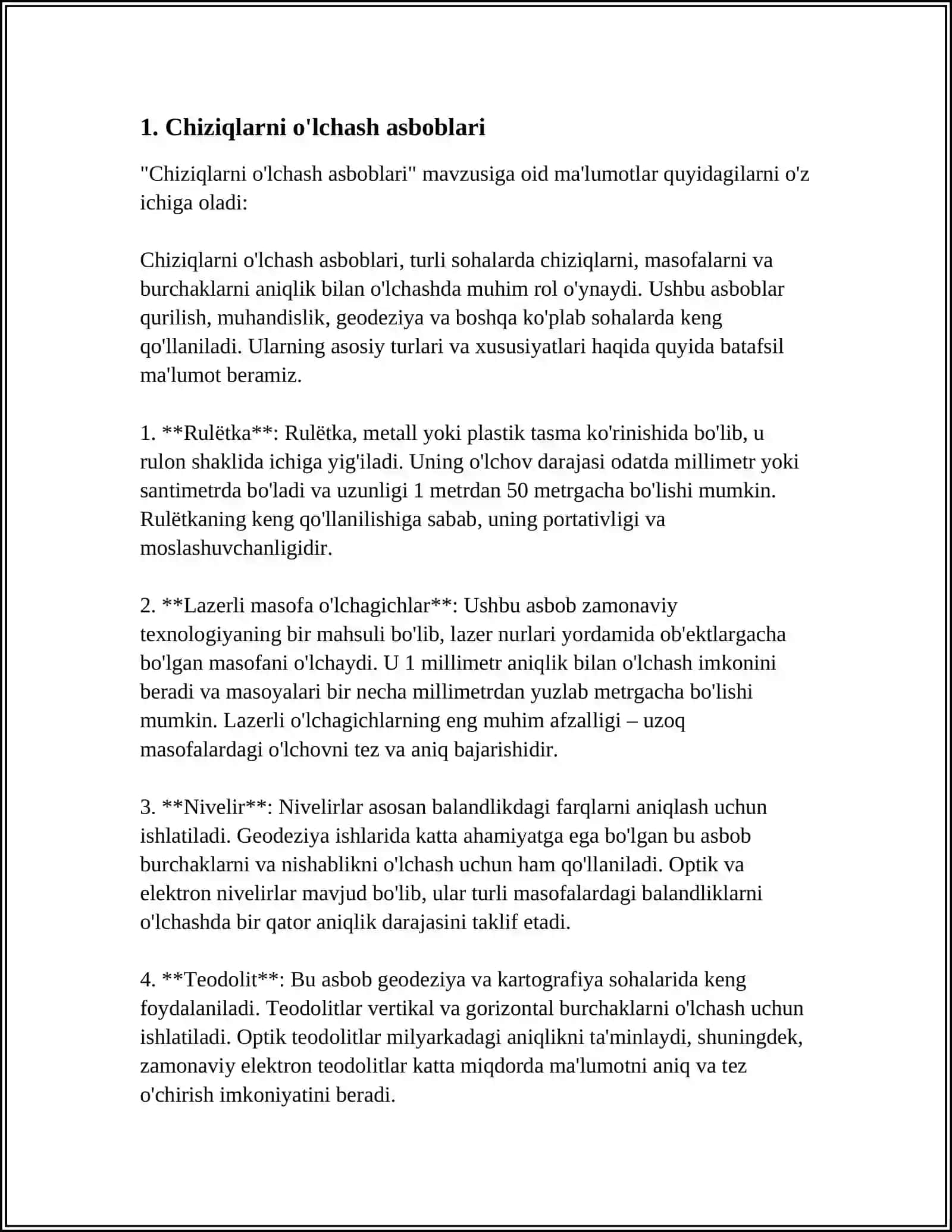 Chiziqlarni o'lchash asboblari 4