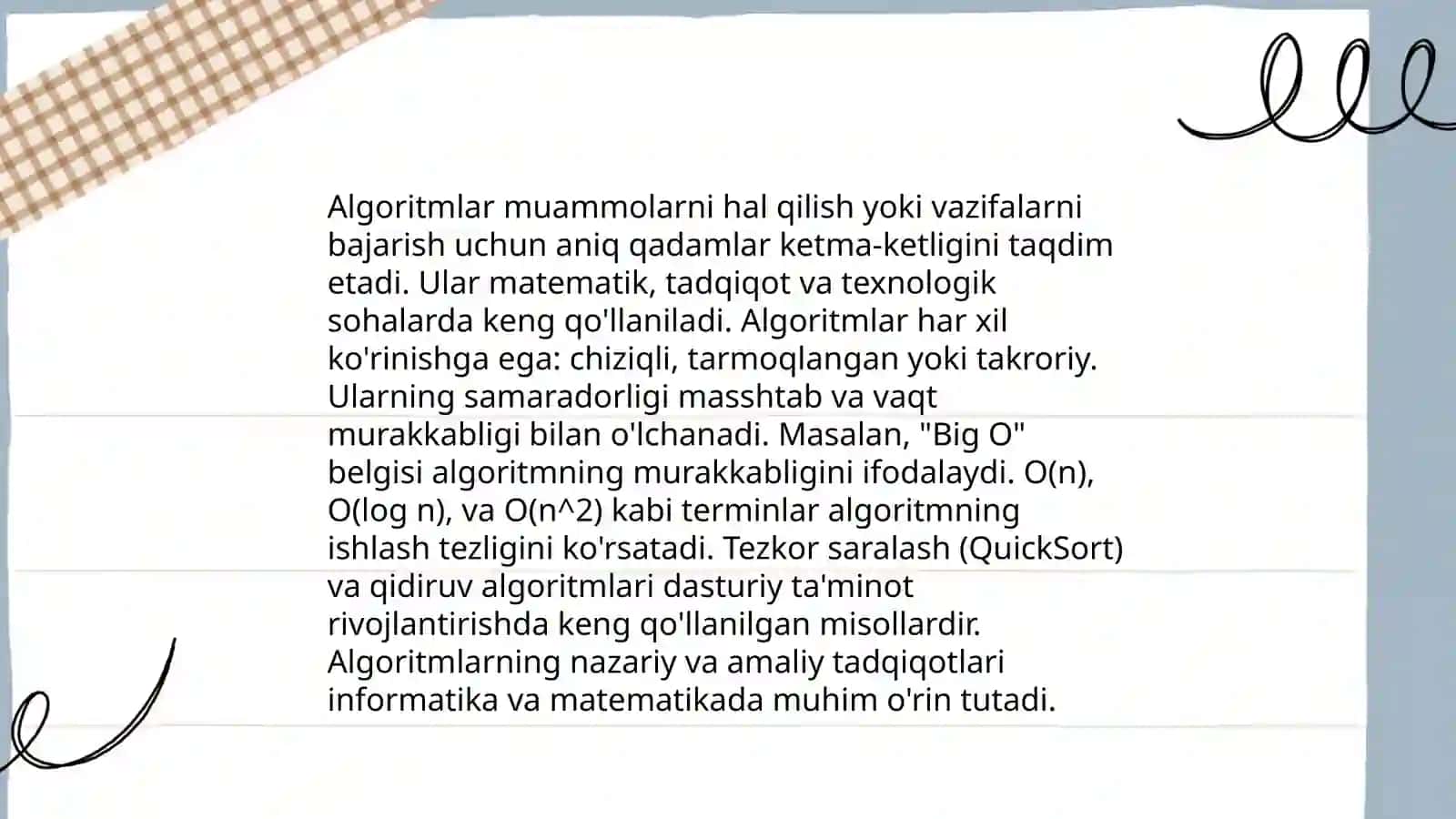 Algoritm xossalari va algoritm turlari 4