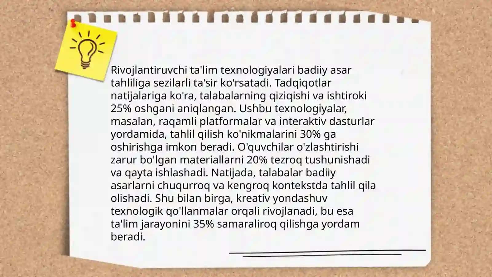 Badiiy asar tahlili jarayonida loyihalash va rivojlantiruvchi ta'lim texnologiyalarining o'rni va ahamiyati 4