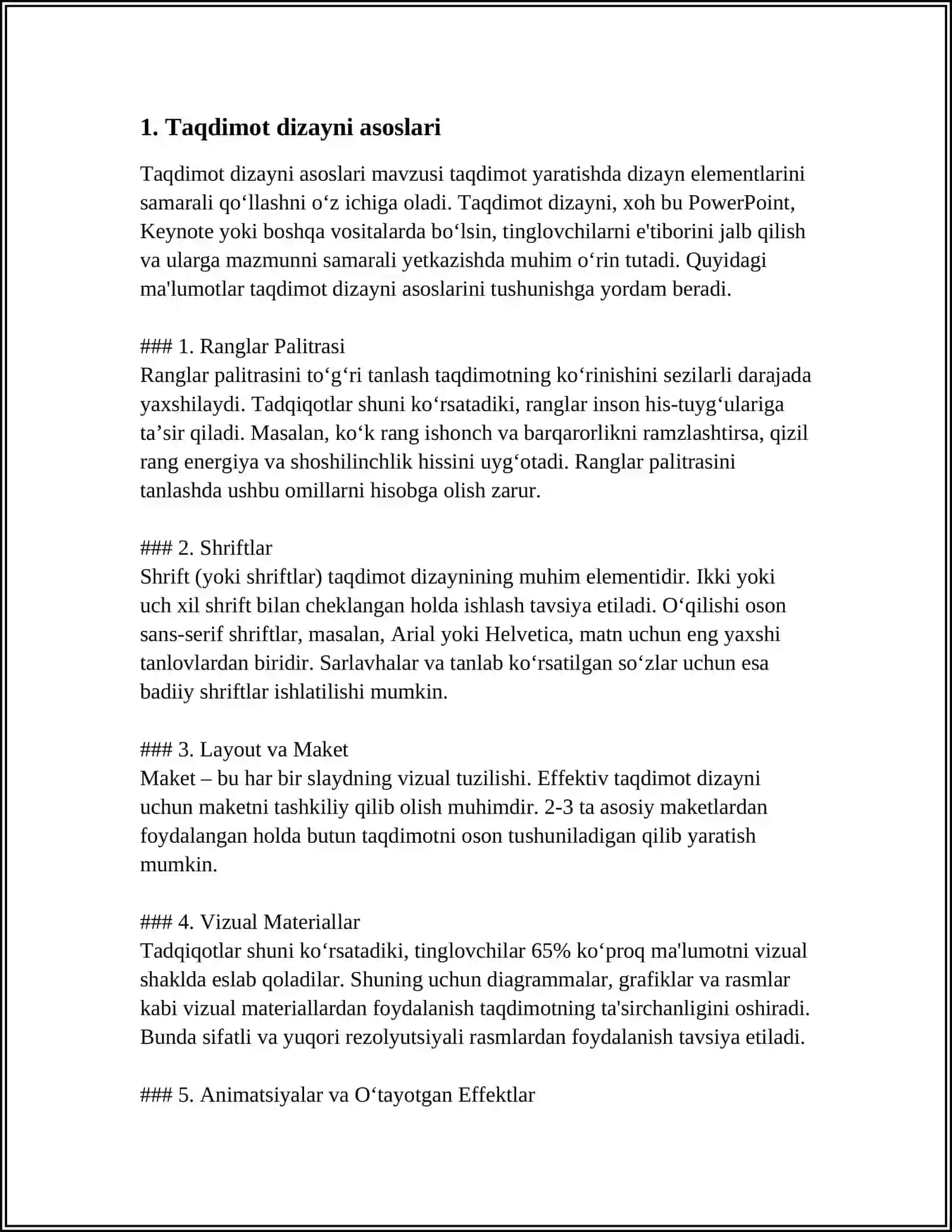 Taqdimot dizayni asoslari 4