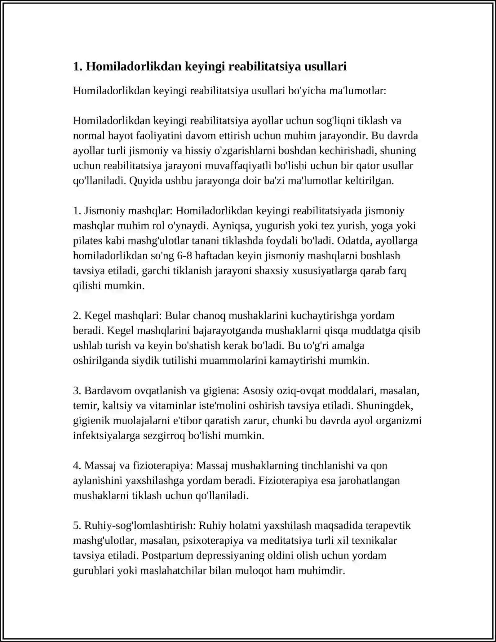 AKUSHERLIK VA GINEKALOGIYADA TIBBIY REABILITATSIYA USULLARI 4