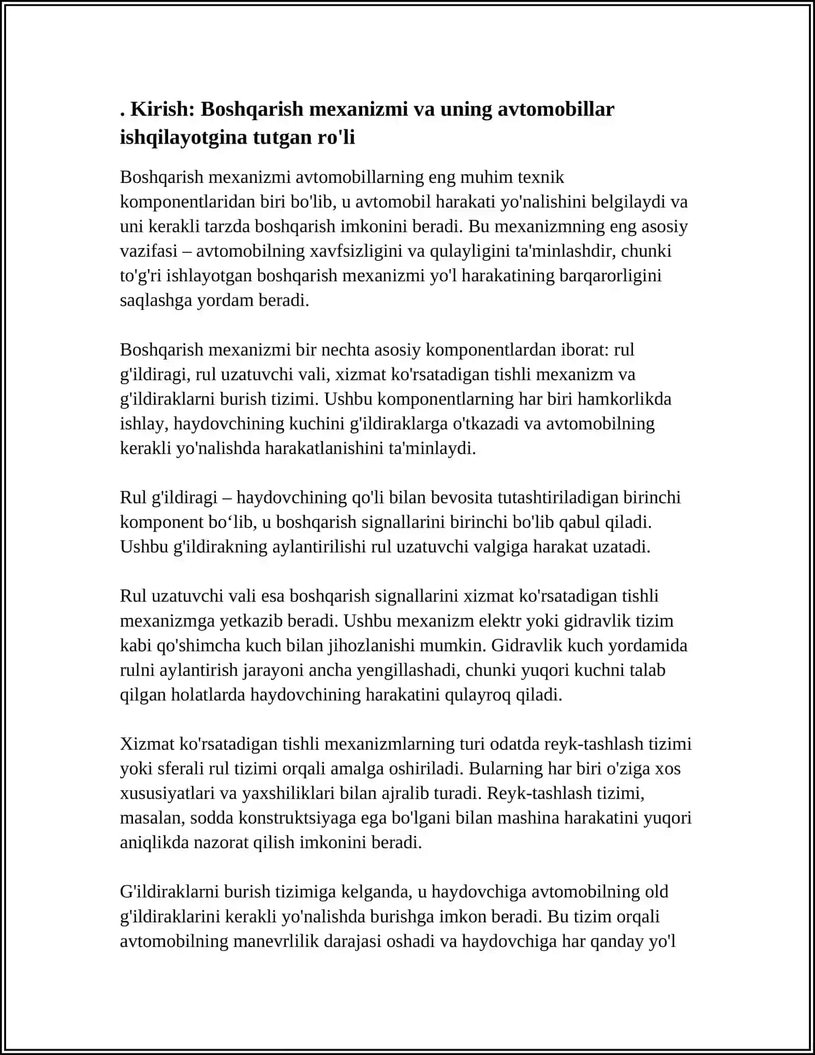 REFERAT AVTOMOBILLARNI ISHLAB CHIQARISH 4