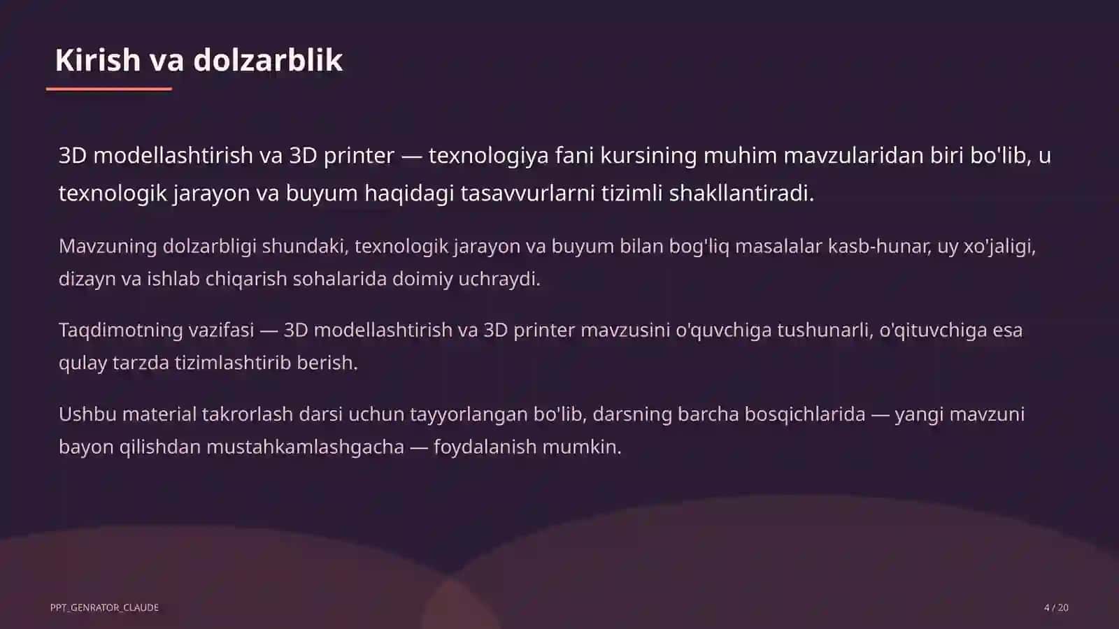 3D modellashtirish va 3D printer (10-sinf) 4