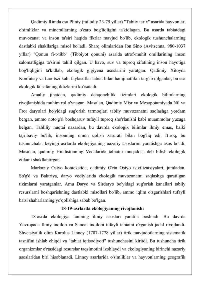 Ekologiyaga oid bilimlarning shakllanishi maqola 4