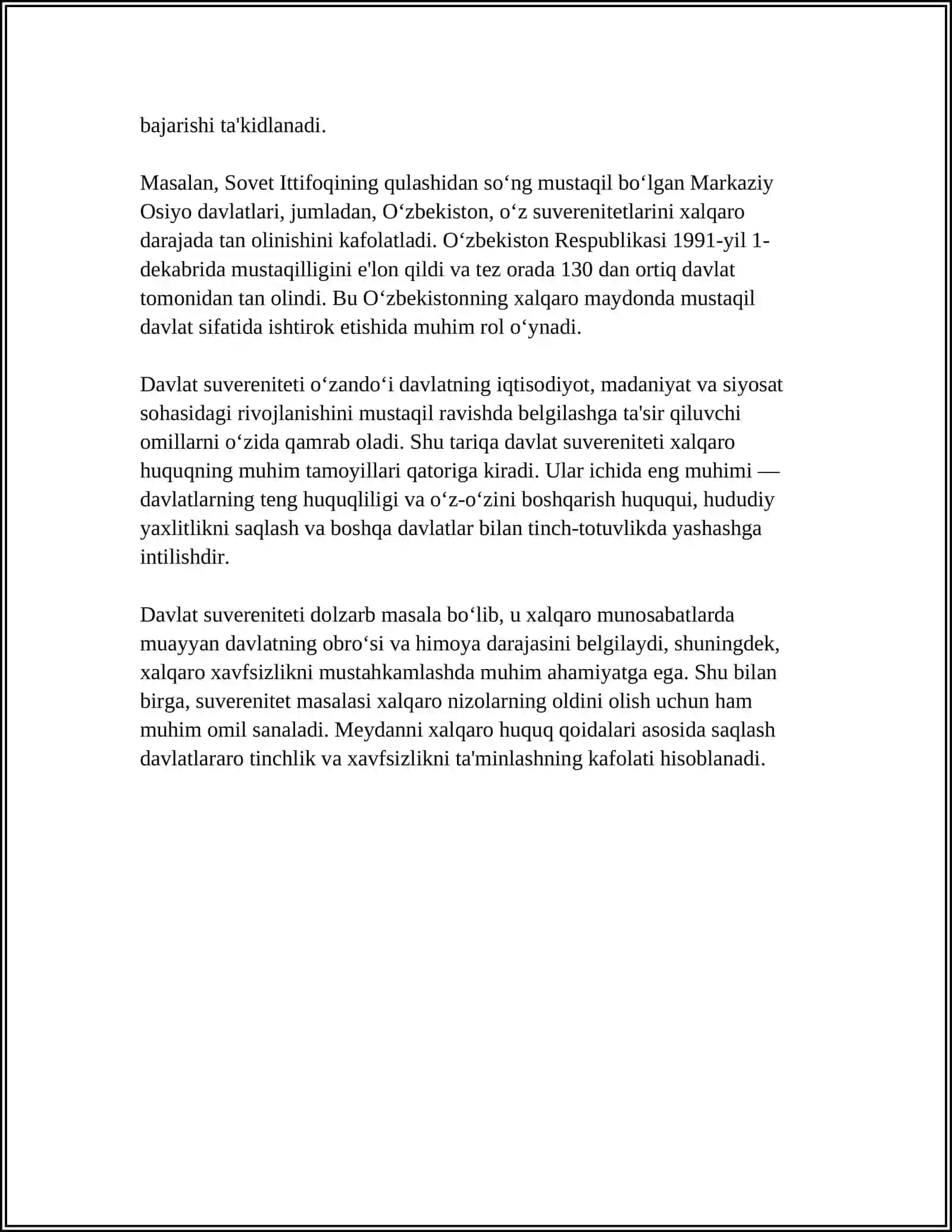 DAVLAT SUVERENITETI VA XALQ HOKIMIYATCHILIGINING KONSTITUTSIYAVIY ASOSLARI 4