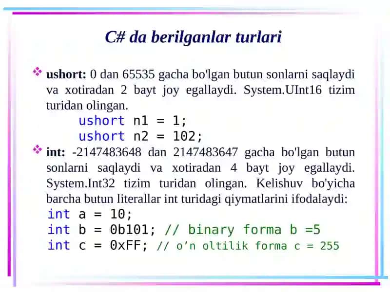 C# daberilganlarturlari 4