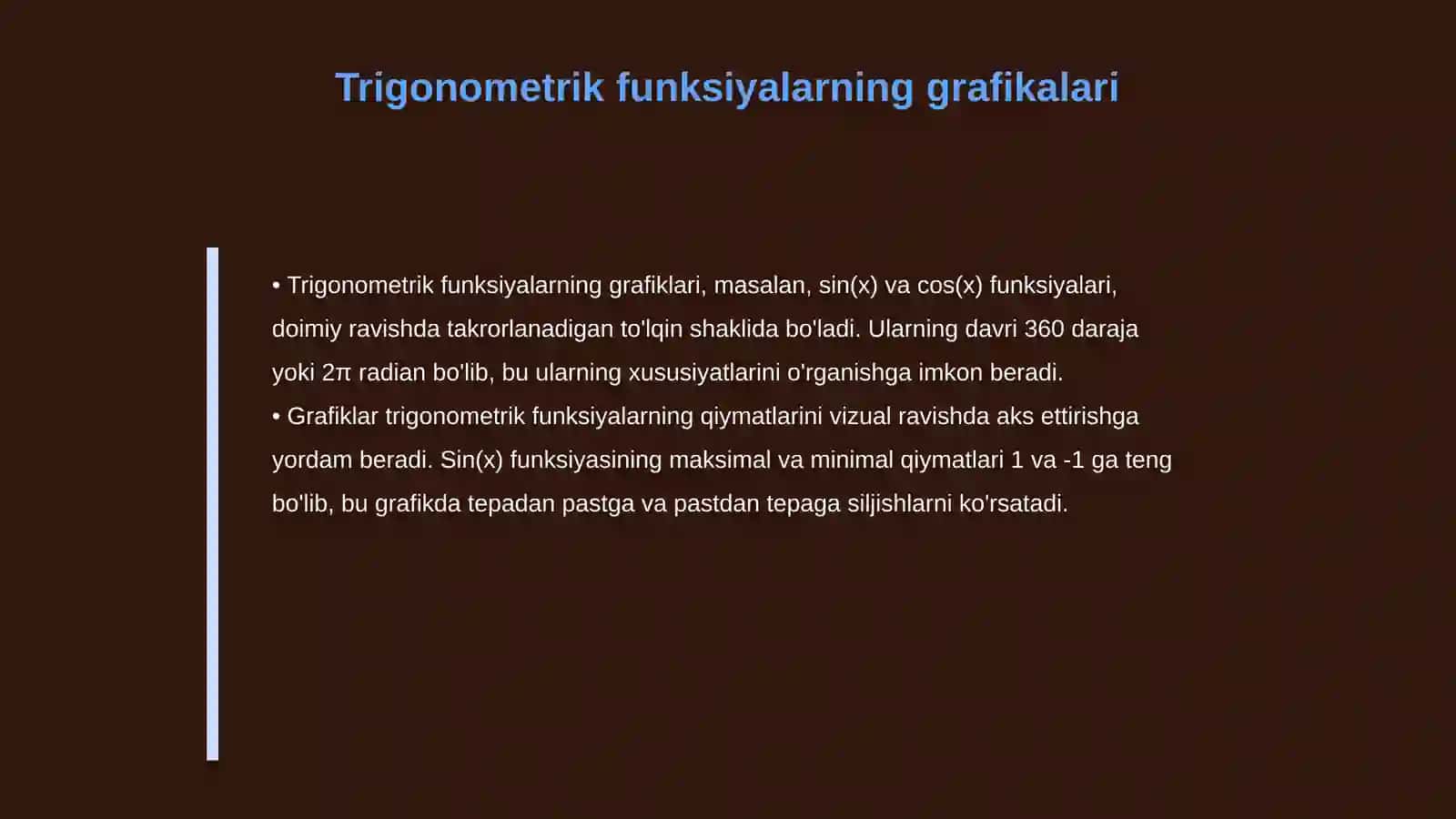 Trigonometrik funksiyalar yordamida akslantirishlar 4