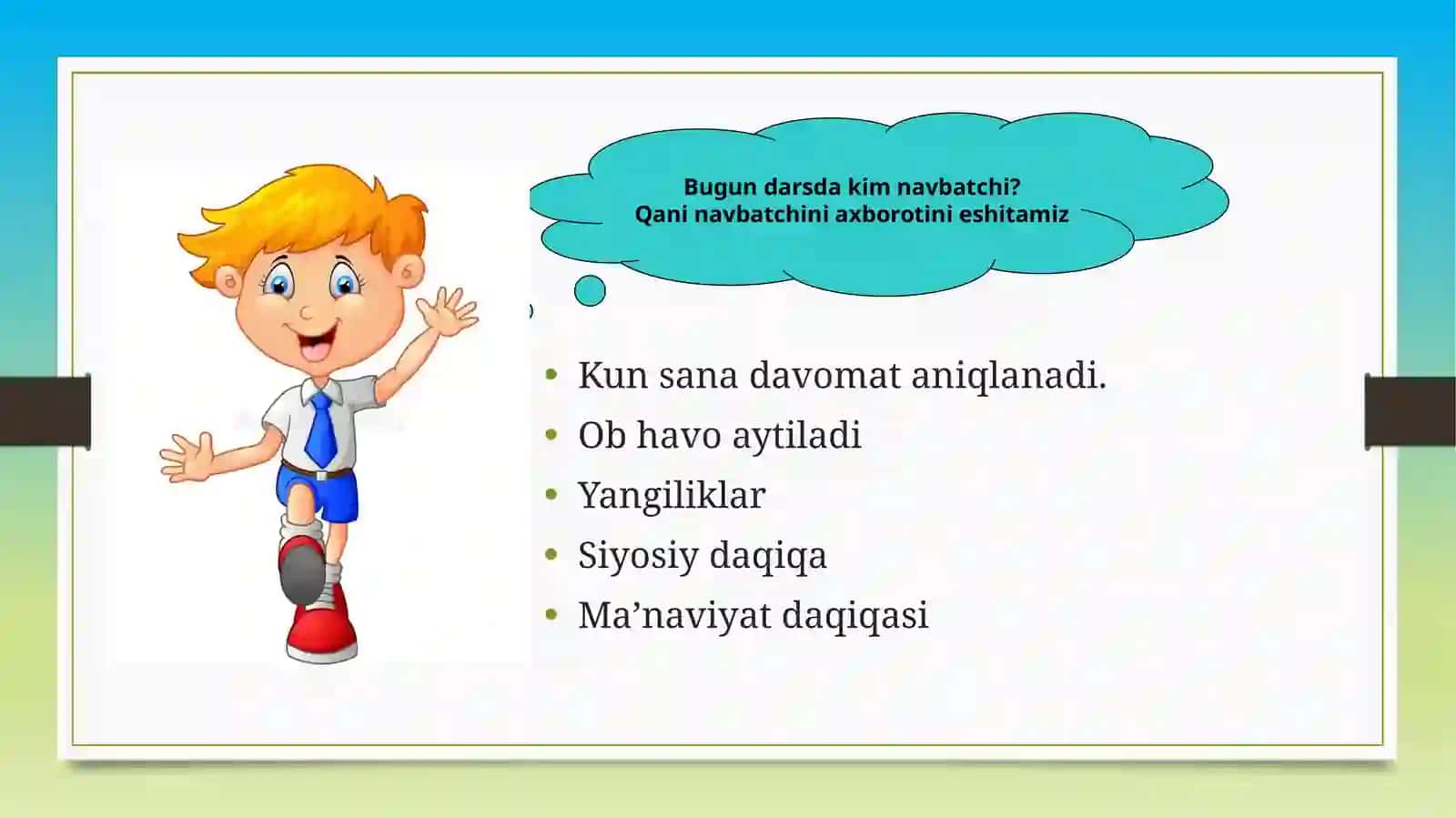 4- sinf ona tili fani ‘’O'tgan zamon fe'li’’ mavzusida tayyorlaga dars ishlanma taqdimoti 4