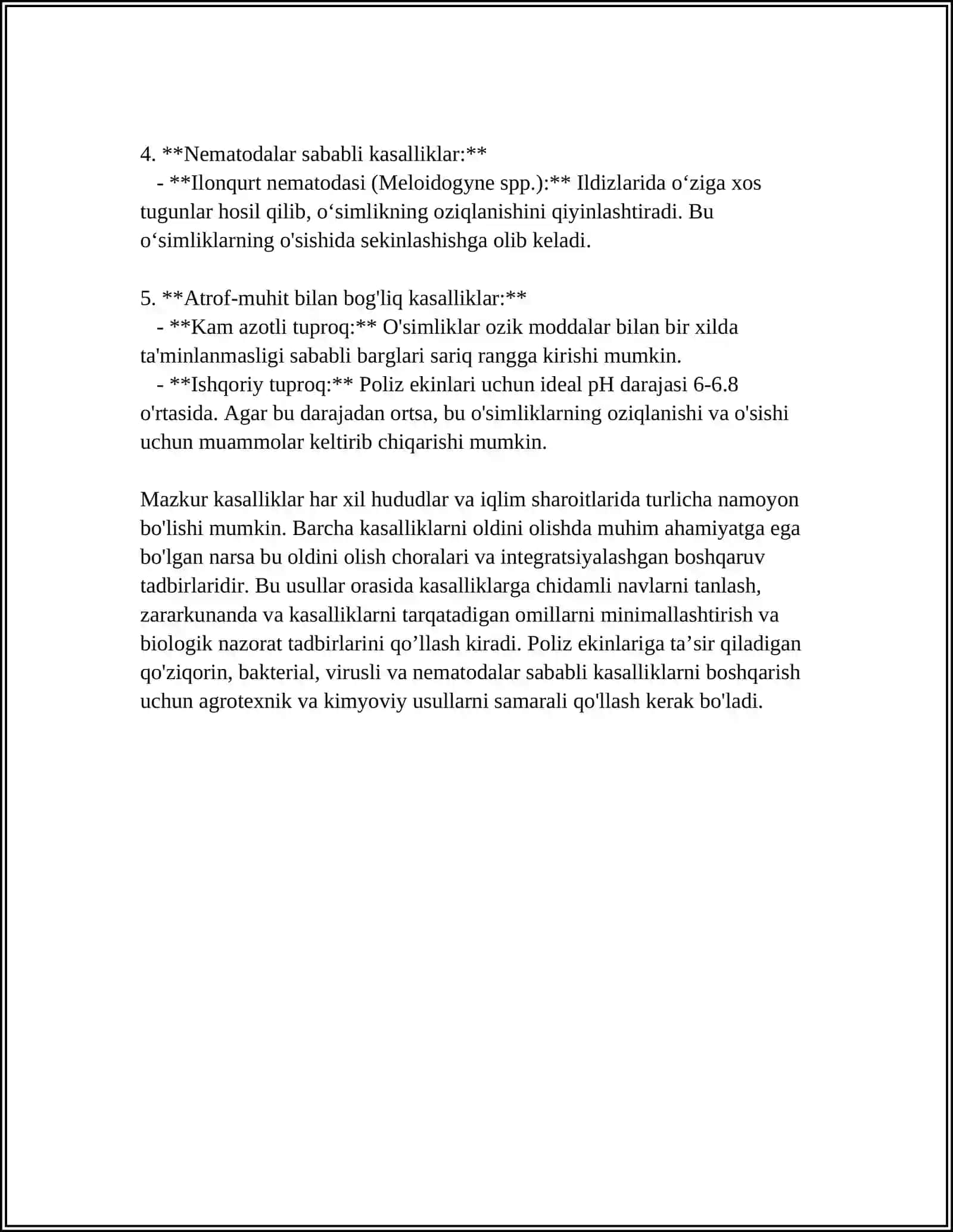 POLIZ EKINLARI KASALLIKLARI VA ULARGA QARSHI KURASH CHORALARI 4