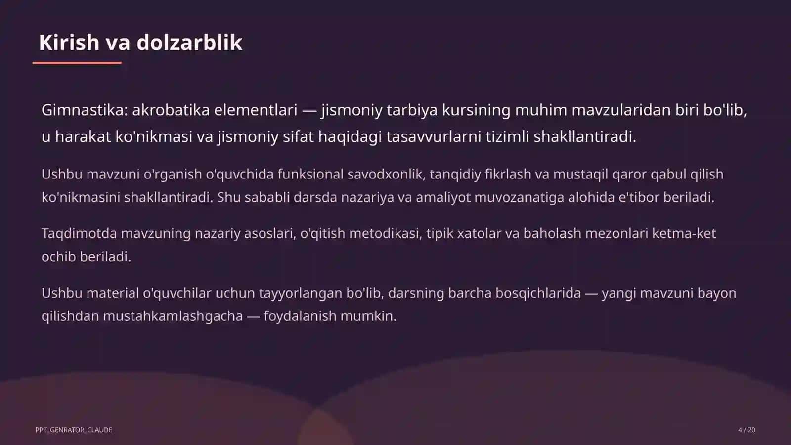 Gimnastika: akrobatika elementlari (3-sinf) 4