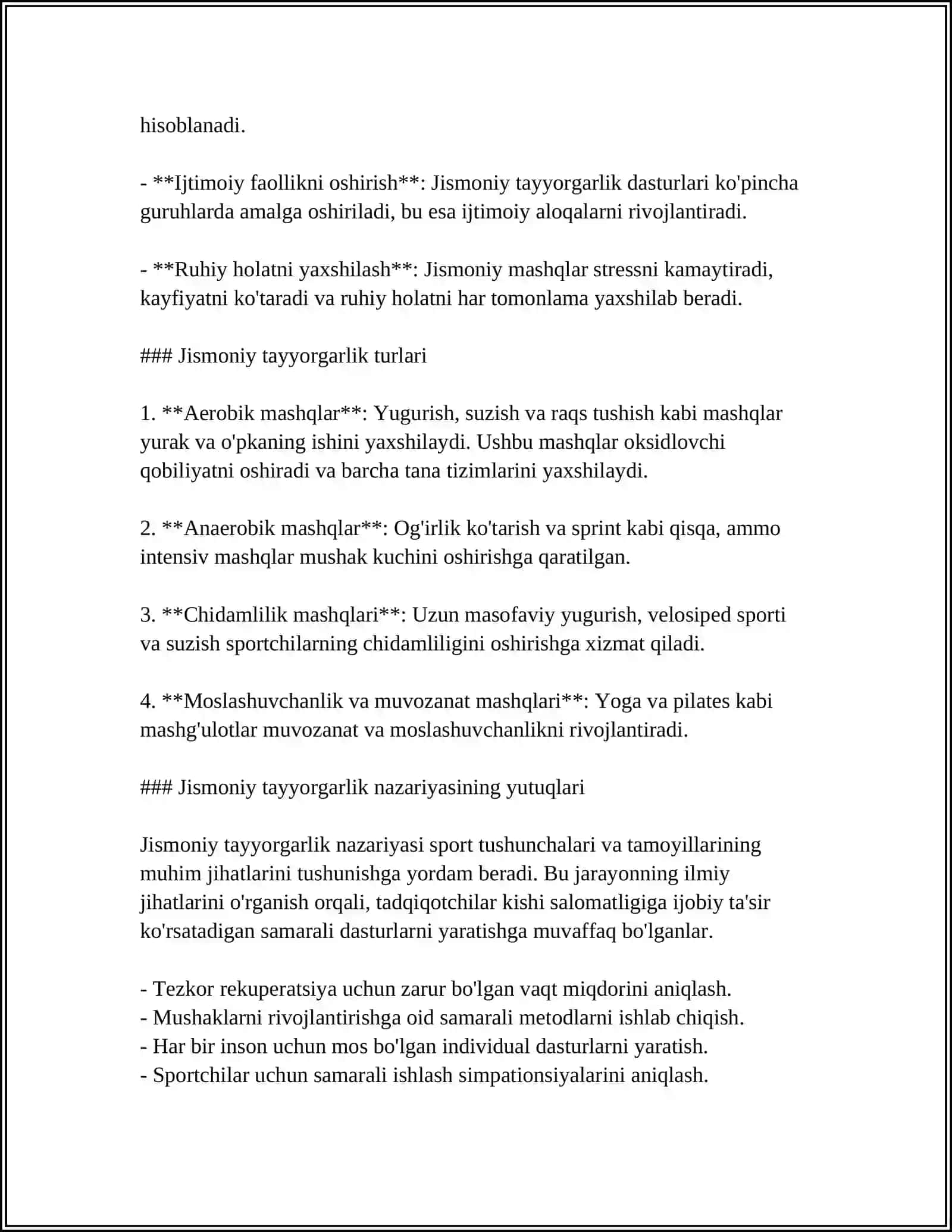 SPORT MASHQLARIGA OʻRGANISH METODIKASI 4