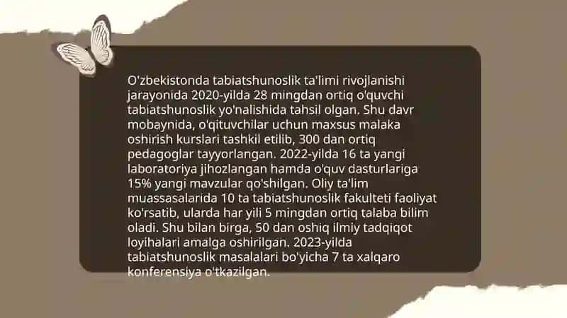 Tabiatshunoslik oʻqitish metodikasi fanining shakllanish va rivojlanish tarixi, maqsad va vazifalari Abdujamilova Durdona 4