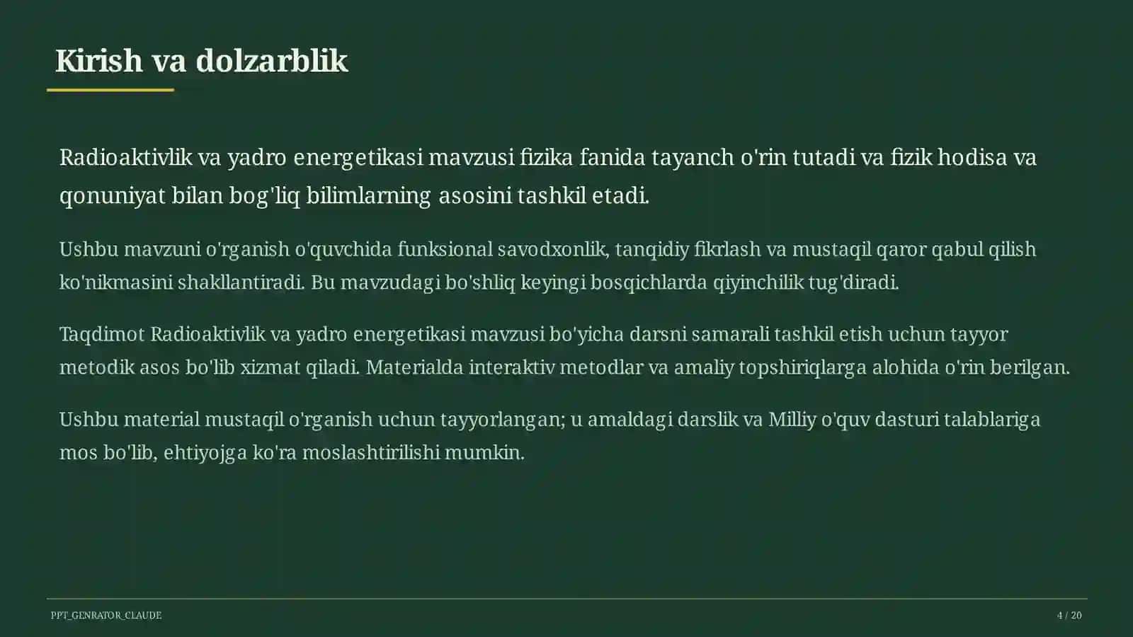 Radioaktivlik va yadro energetikasi (11-sinf) 4