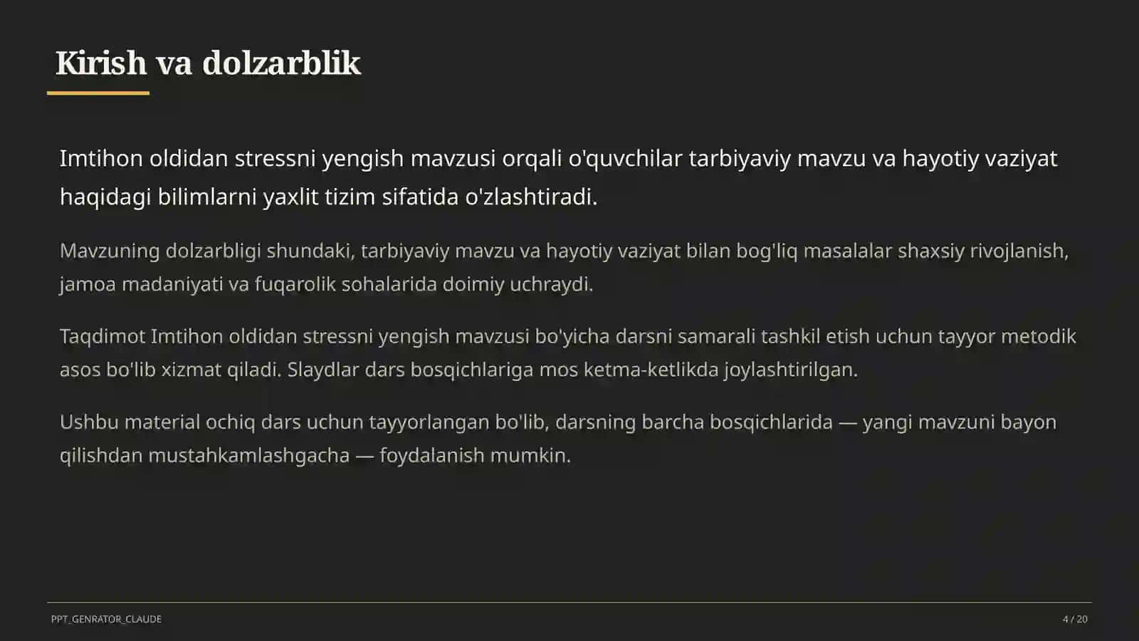 Sinf soati va tarbiyaviy tadbirlar 4