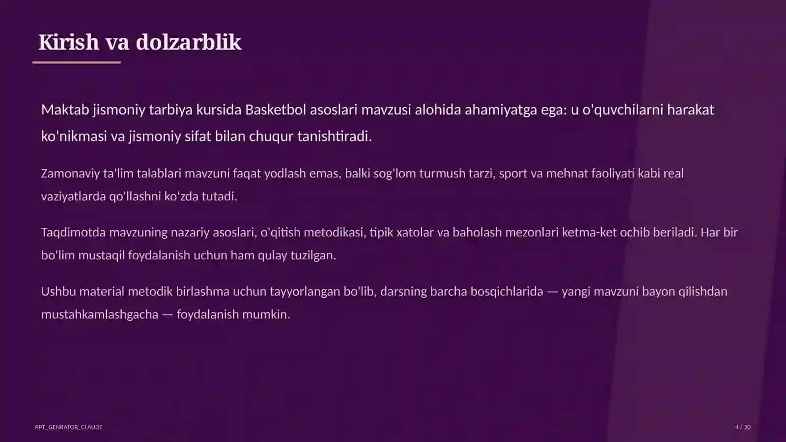 Basketbol asoslari (5-sinf) 4