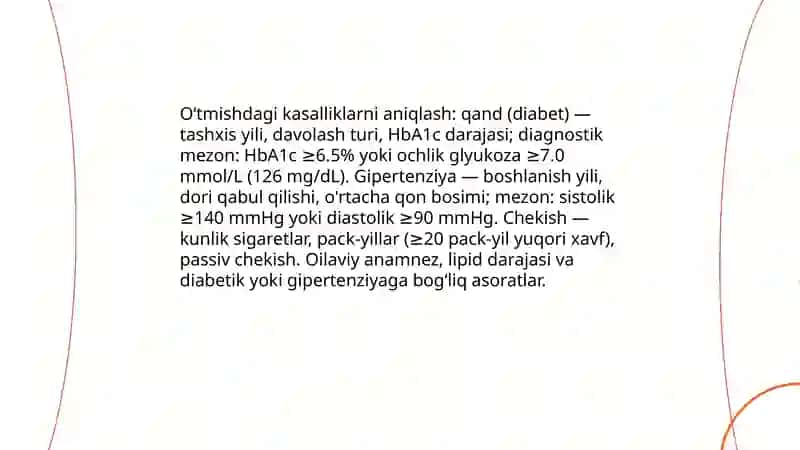 Yurak qon-tomir kasalligi bilan bemorlarni tekshirish usullari 4