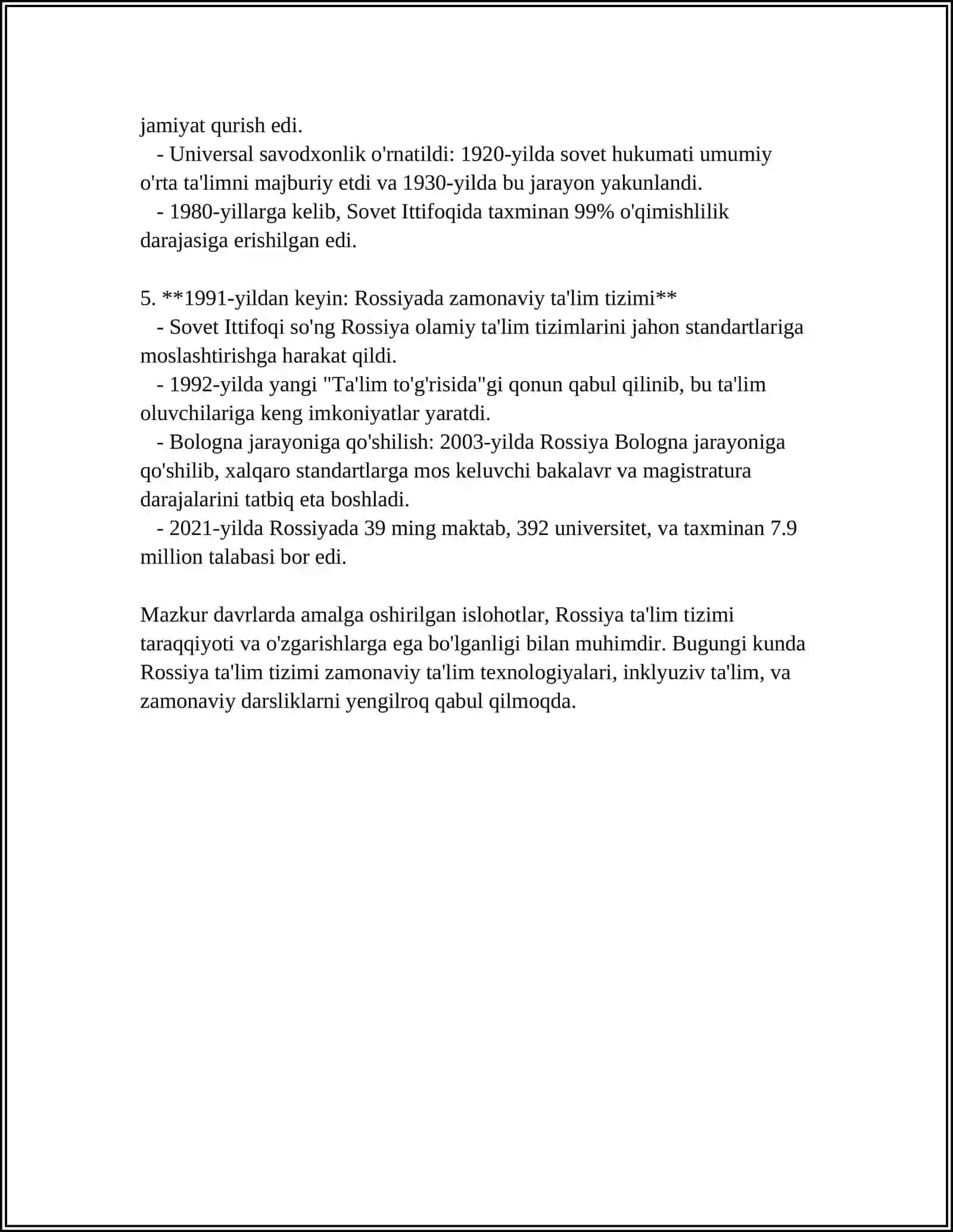 ROSSIYA TA'LIM TIZIMI 4